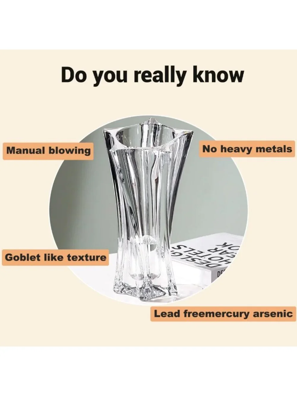 Elegant Heavy Crystal Vase for Flowers - Durable Decorative Centerpiece, 9.8